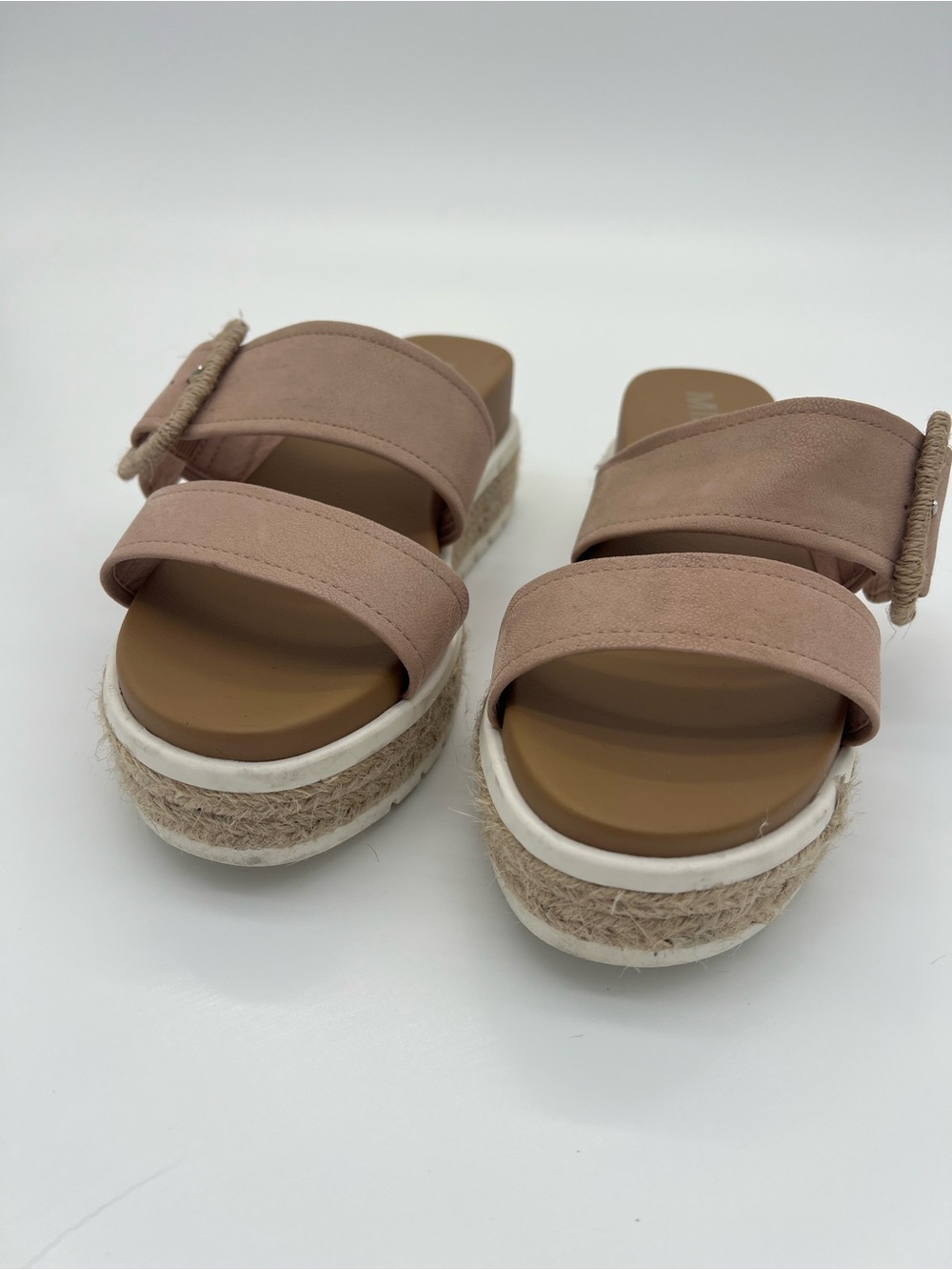 MIA Women's Blush Double-Strap Espadrille Slide Sandals size 7